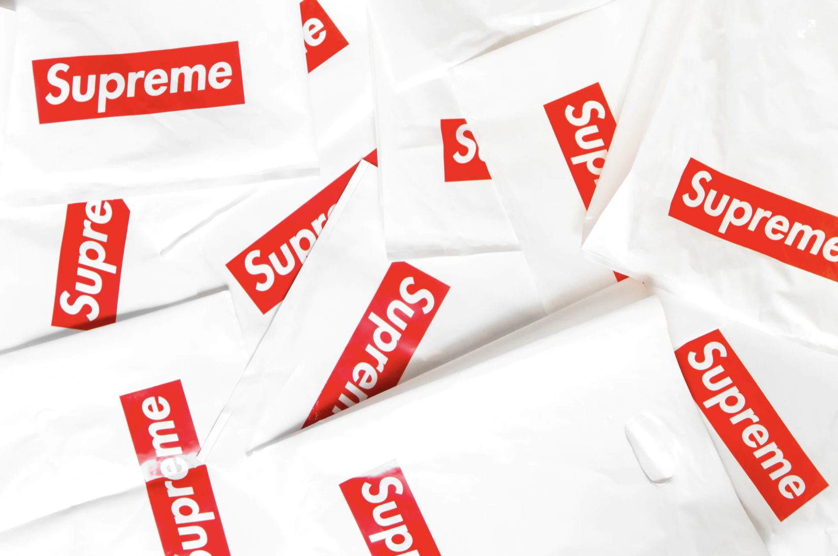 SUP STREETWEAR  SUPREME BOX LOGO T-SHIRT - WHITE/RED