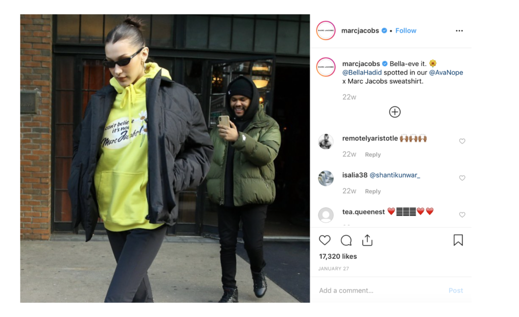 Marc Jacobs is Being Sued for Posting a Photo of Bella Hadid on its Instagram