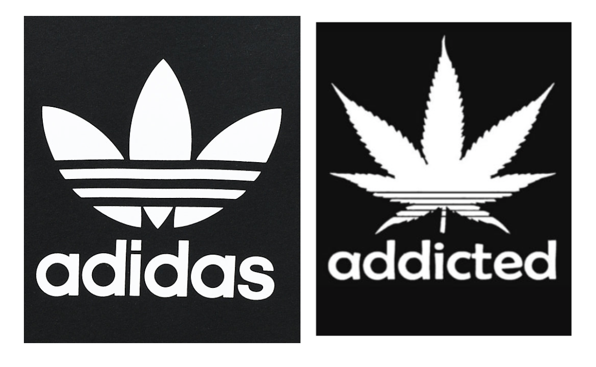 is the adidas logo on the left or right