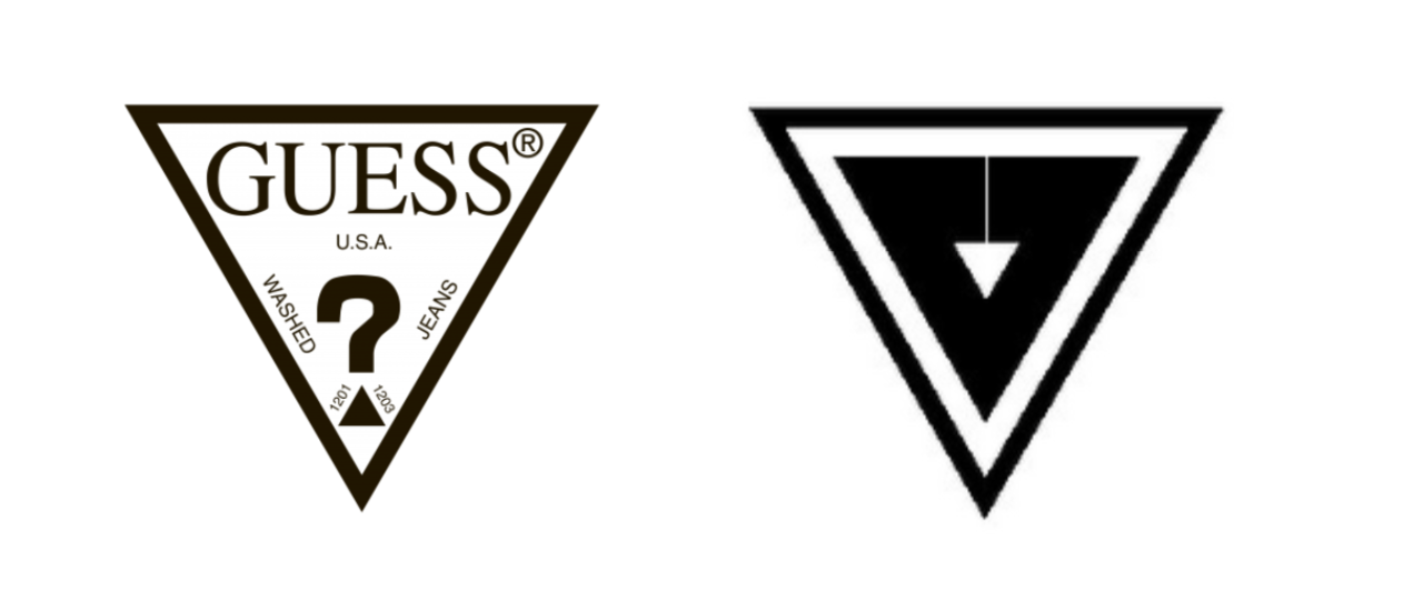  GUESS’ triangle mark (left) & Yoga Smoga’s mark (right) 
