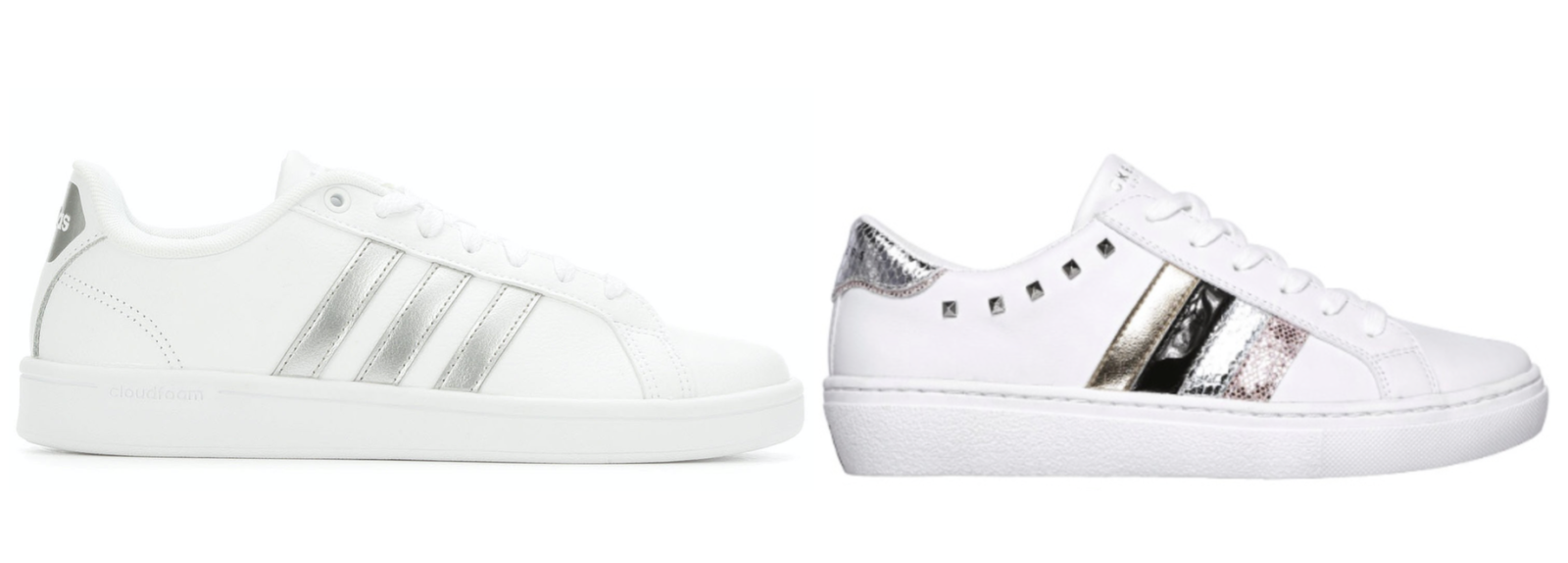  adidas Superstar (left) & Skechers’ Goldie-Peaks sneaker (right) 
