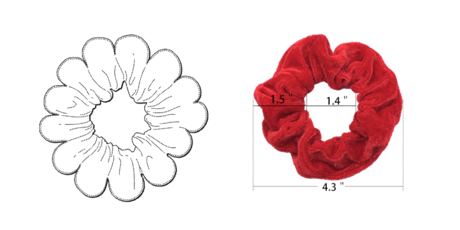  WIBN LLC’s scrunchie (left) & Seven Style’s scrunchie (right) 