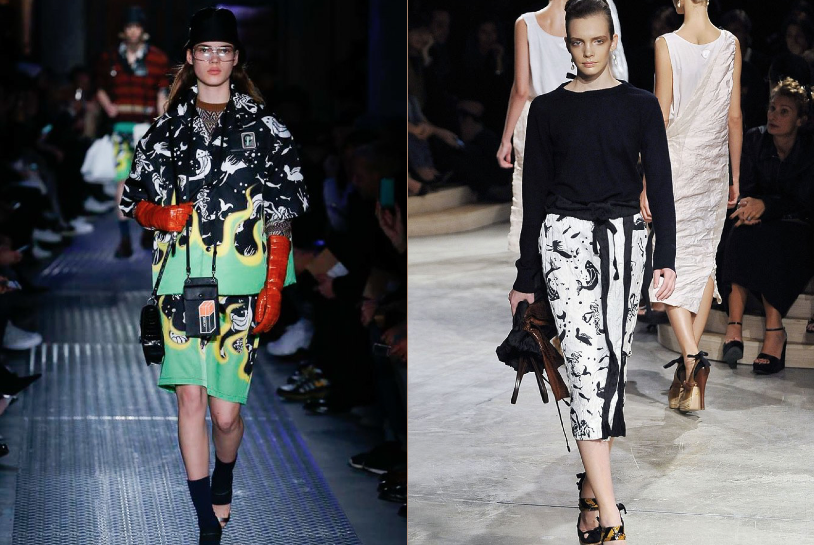  Prada F/W 2018 fish (left) & Prada S/S 2009 (right) 