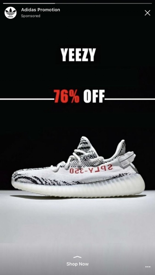 Yeezy instagram sales ad