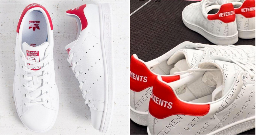  adidas' Stan Smith (left) & Vetements' sneaker (right) 