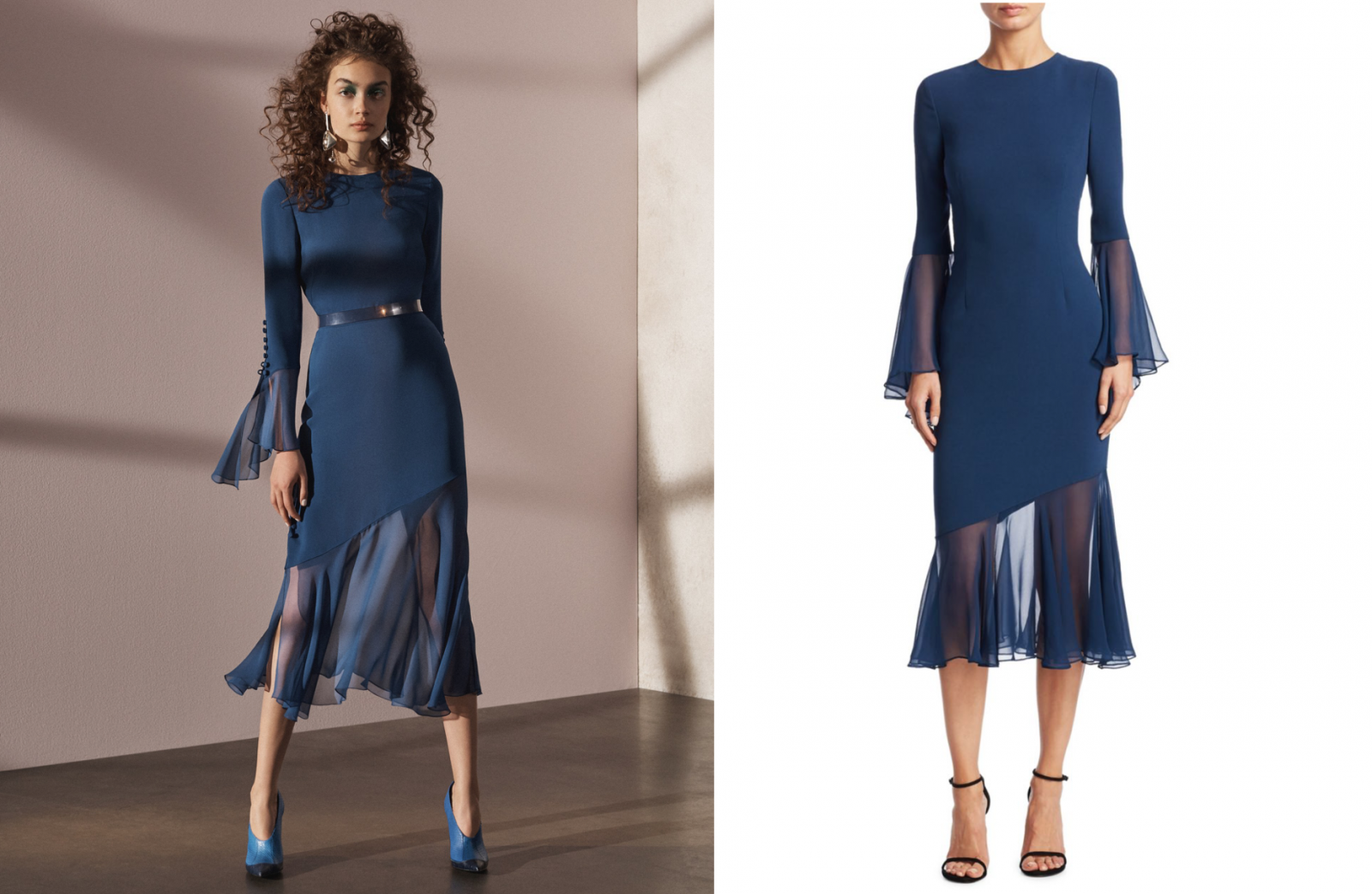 Prabal Gurung's Pre-Fall 2017 dress (left) & Teri Jon by Rickie Freeman (right)