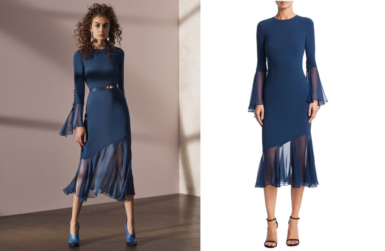  Prabal Gurung's Pre-Fall 2017 dress (left) & Teri Jon by Rickie Freeman (right) 