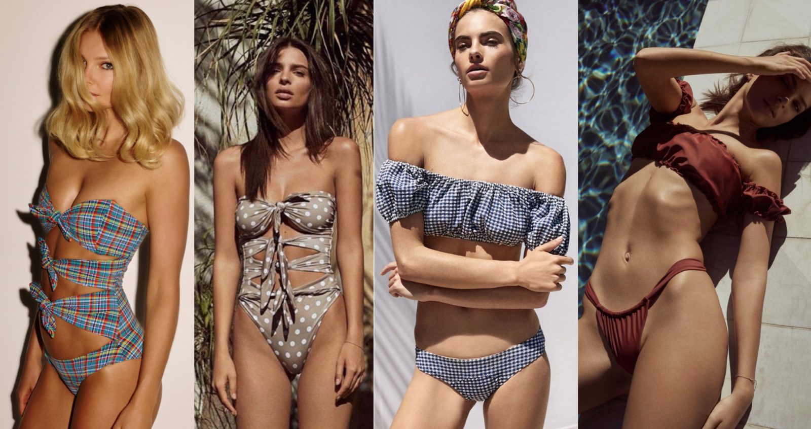 Fernandez's swimsuits (left) & Ratajkowski's (right)