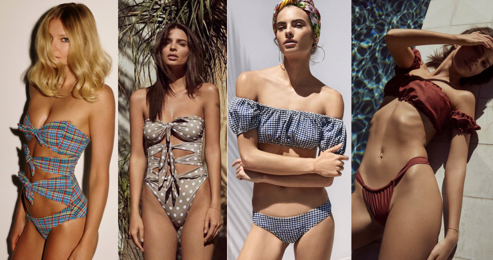  Fernandez's swimsuits (left) & Ratajkowski's (right) 