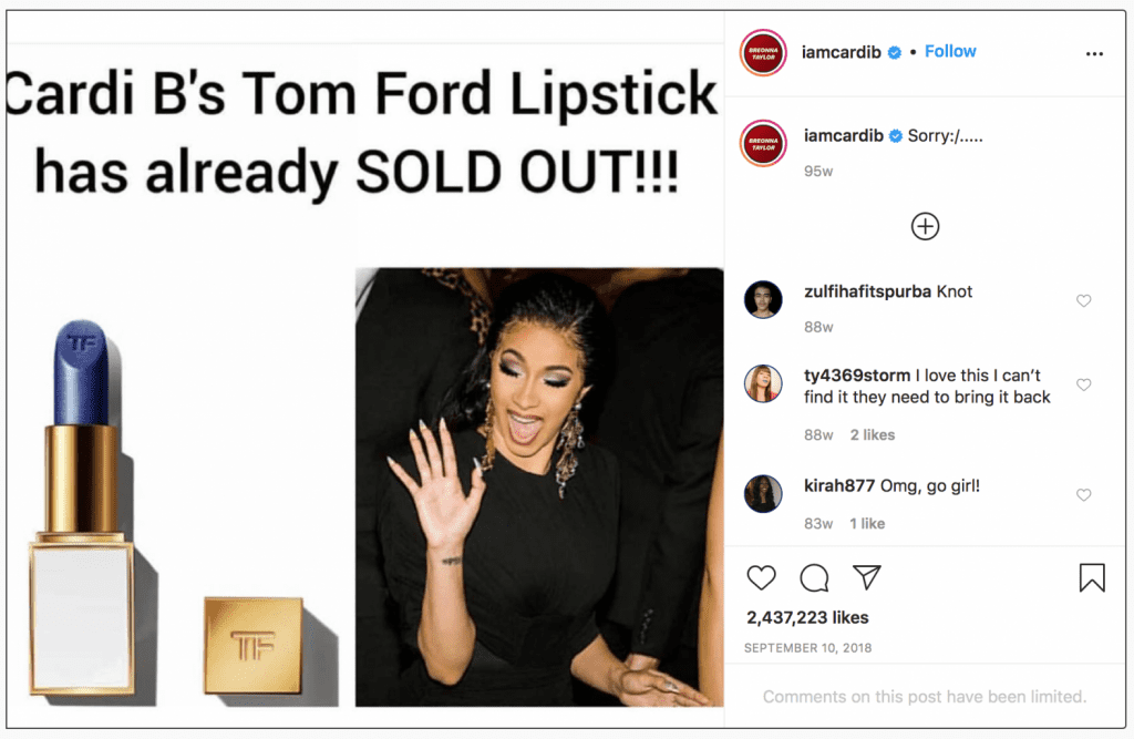 XXL Mag Prevails in Copyright Fight Over Embedded Image About Tom Ford’s Cardi B Lipstick