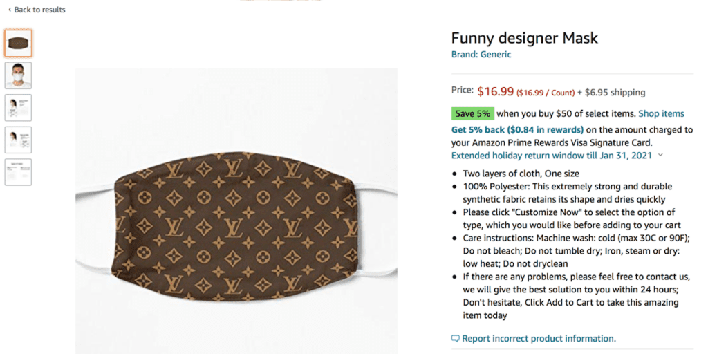 LV face mask, does anyone know if these are based off real products or just  made up? : r/DesignerReps