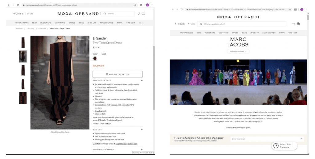 Moda Operandi website