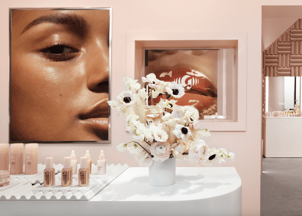 In Revived Brick-and-Mortar Push, Glossier is Seeking a Trademark Registration for a Product Display Table