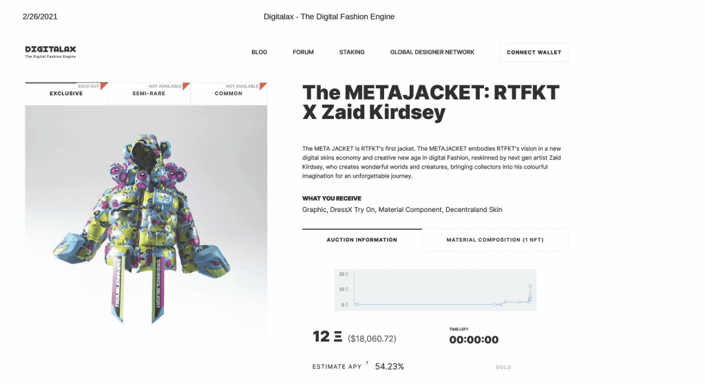 RTFKT MetaJacket NFT