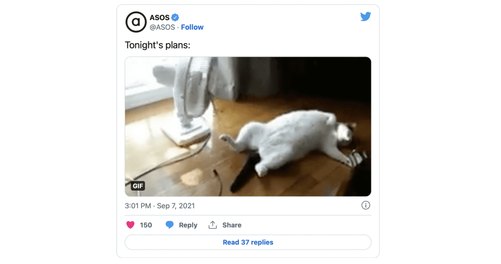 An ASOS tweet