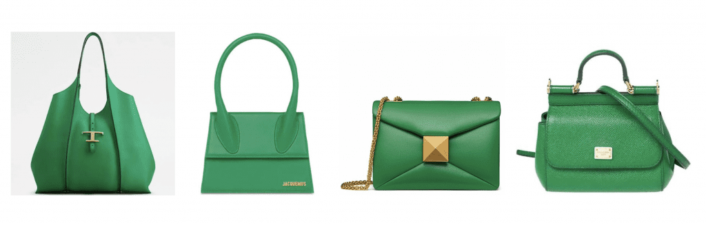 Green handbags
