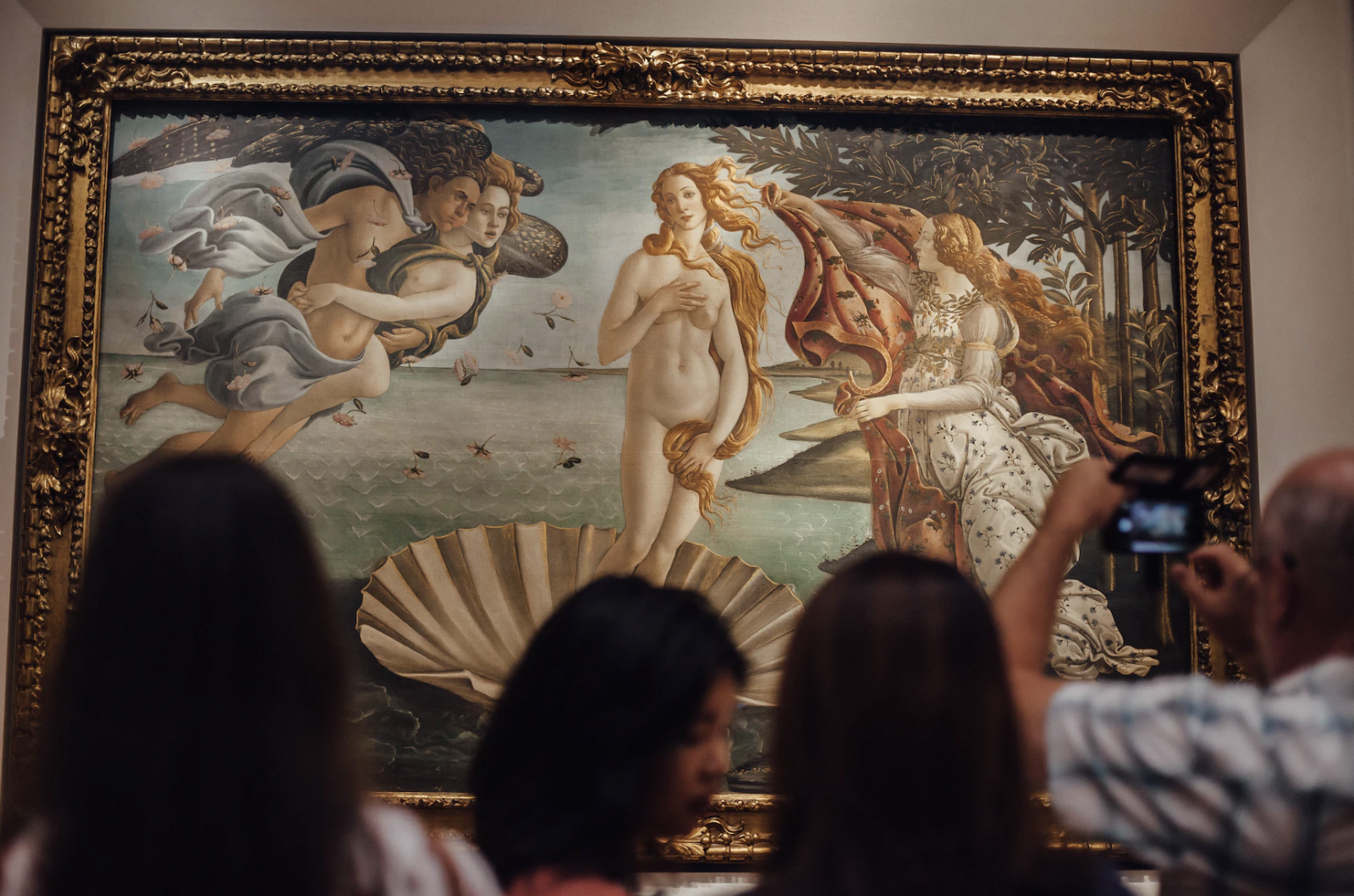 The Birth of Venus painting on a wall