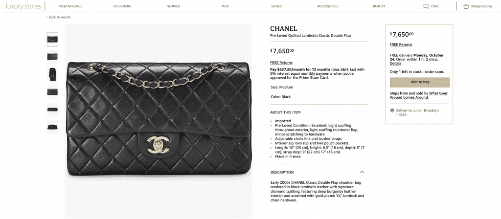 amazon luxury shop chanel