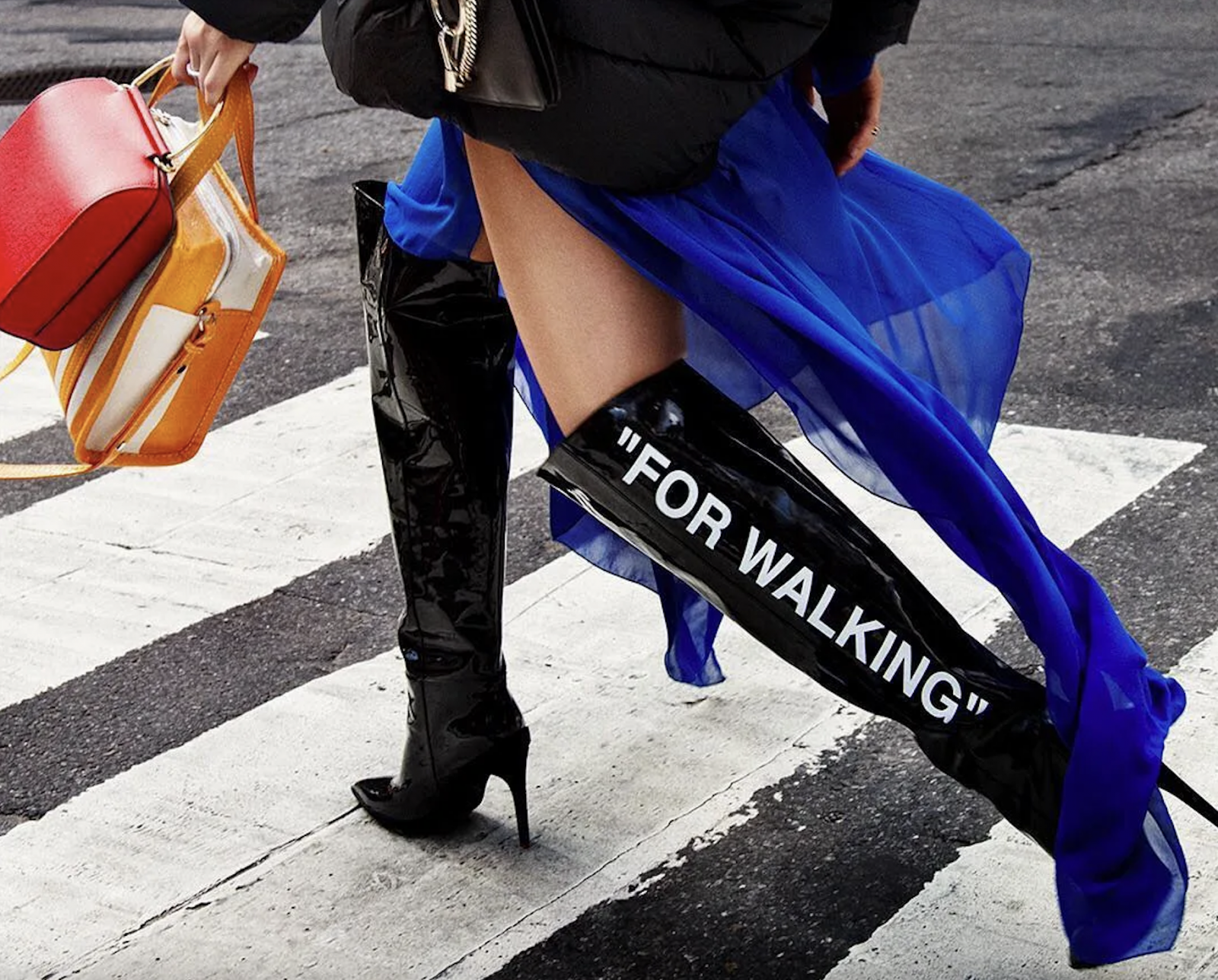 Boots featuring the words "FOR WALKING"
