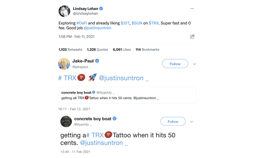 Some of the celebrities' tweets