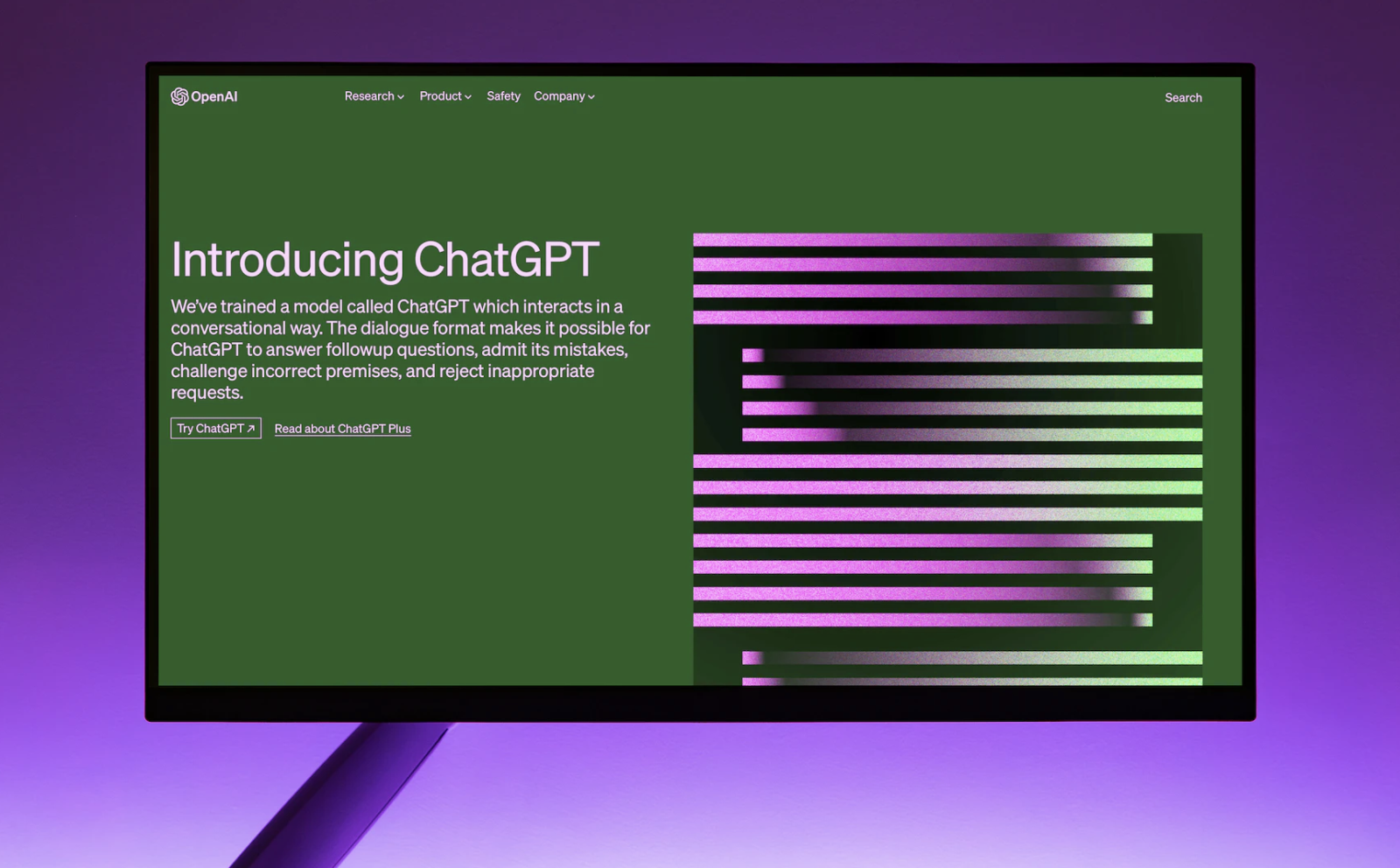 Screen showing Chat GPT