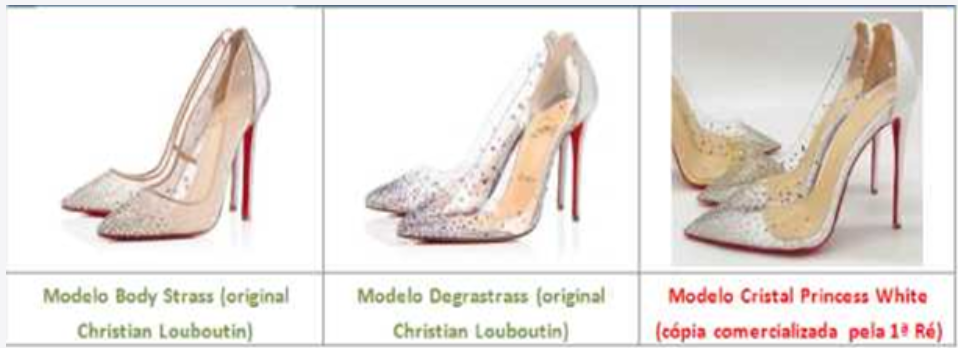 Louboutin shoes and the allegedly infringing footwear