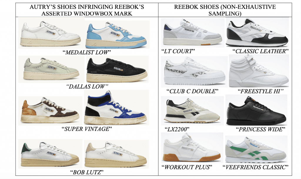 Reebok's sneakers and Autry's sneakers