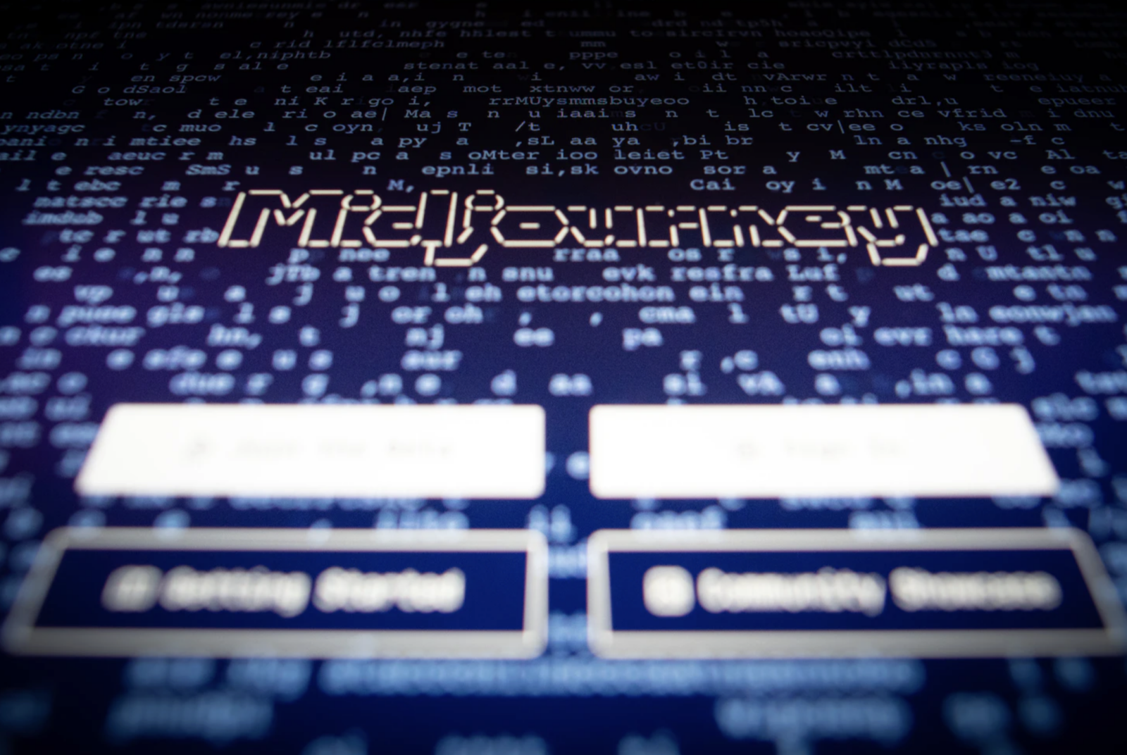 Midjourney's logo on a computer screen