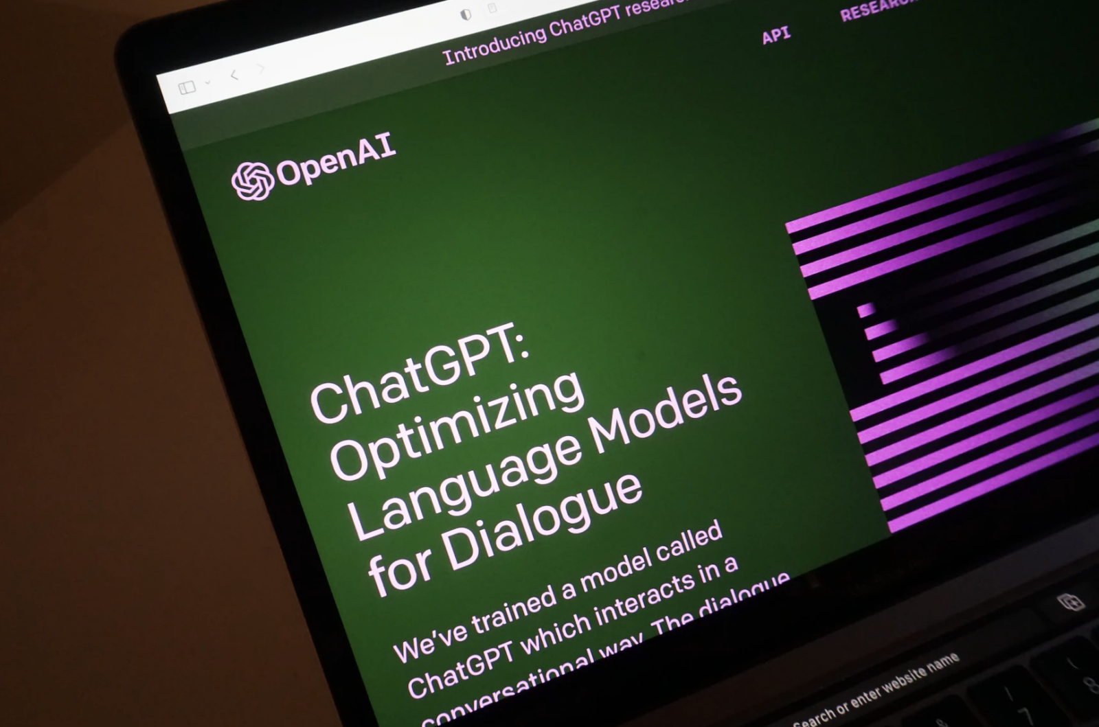 OpenAI ChatGPT on a computer screen