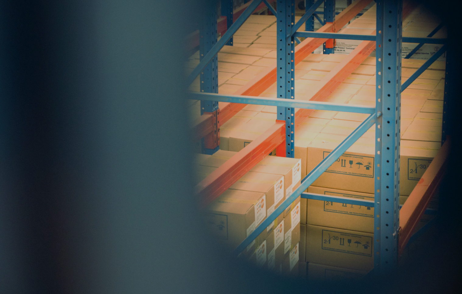 Boxes in a warehouse