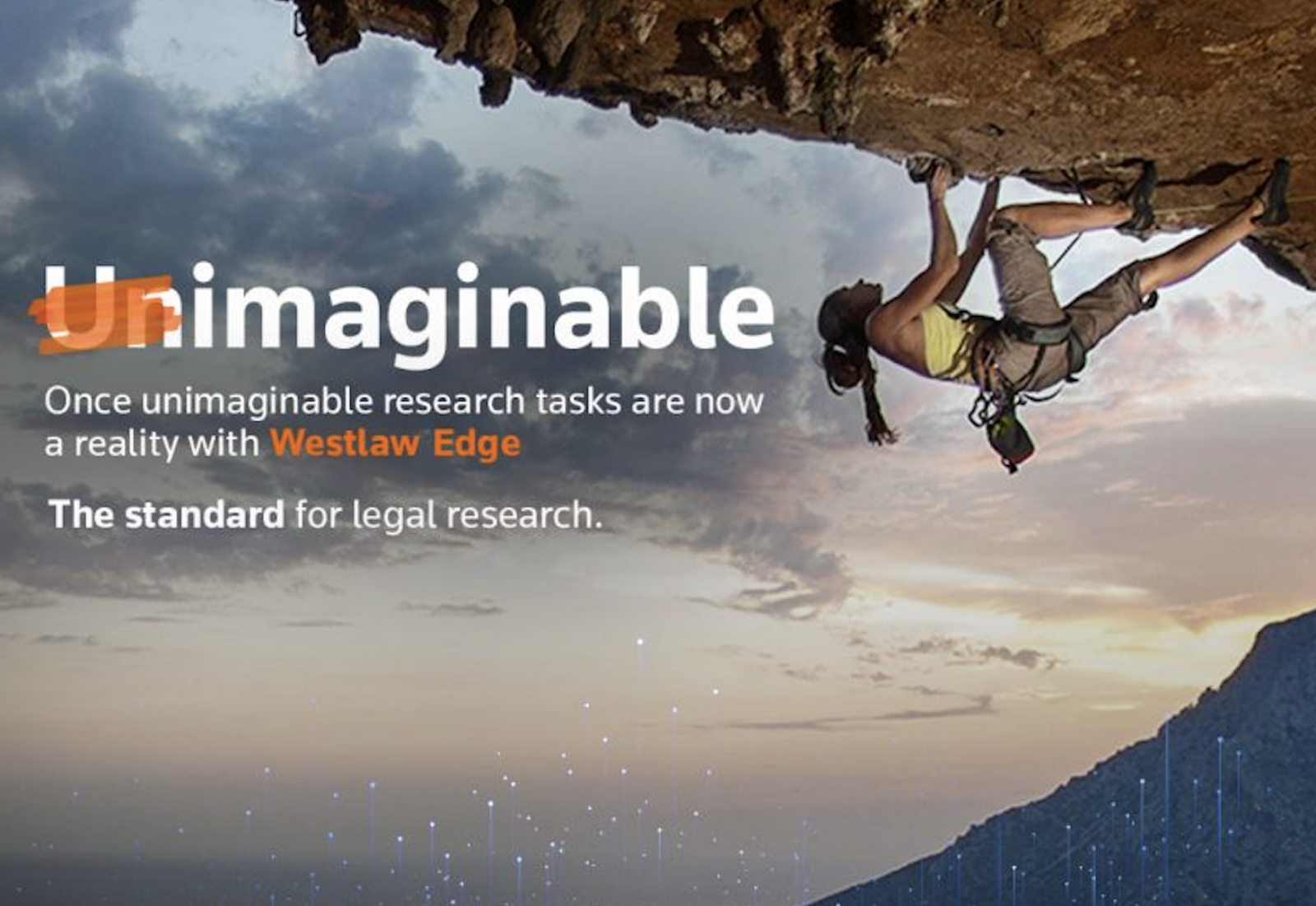 Westlaw mountain climber ad