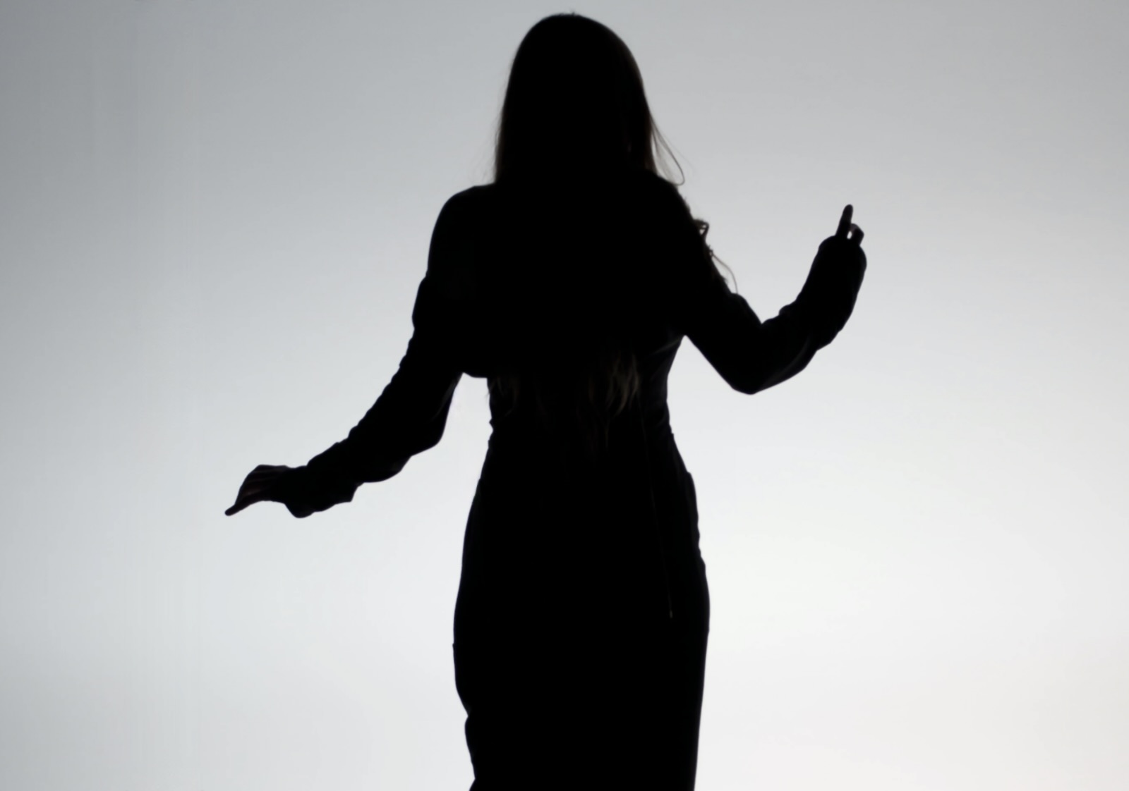 Black and white silhouette of a woman