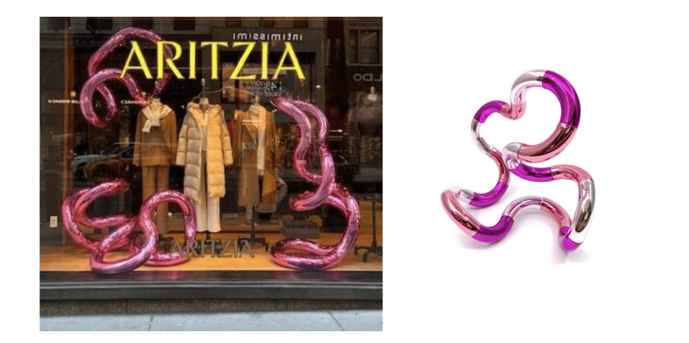 Tangle sculpture and an Aritzia sculpture