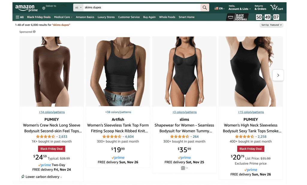 I tried a $22 SKIMS bodysuit dupe that is almost identical and a third
