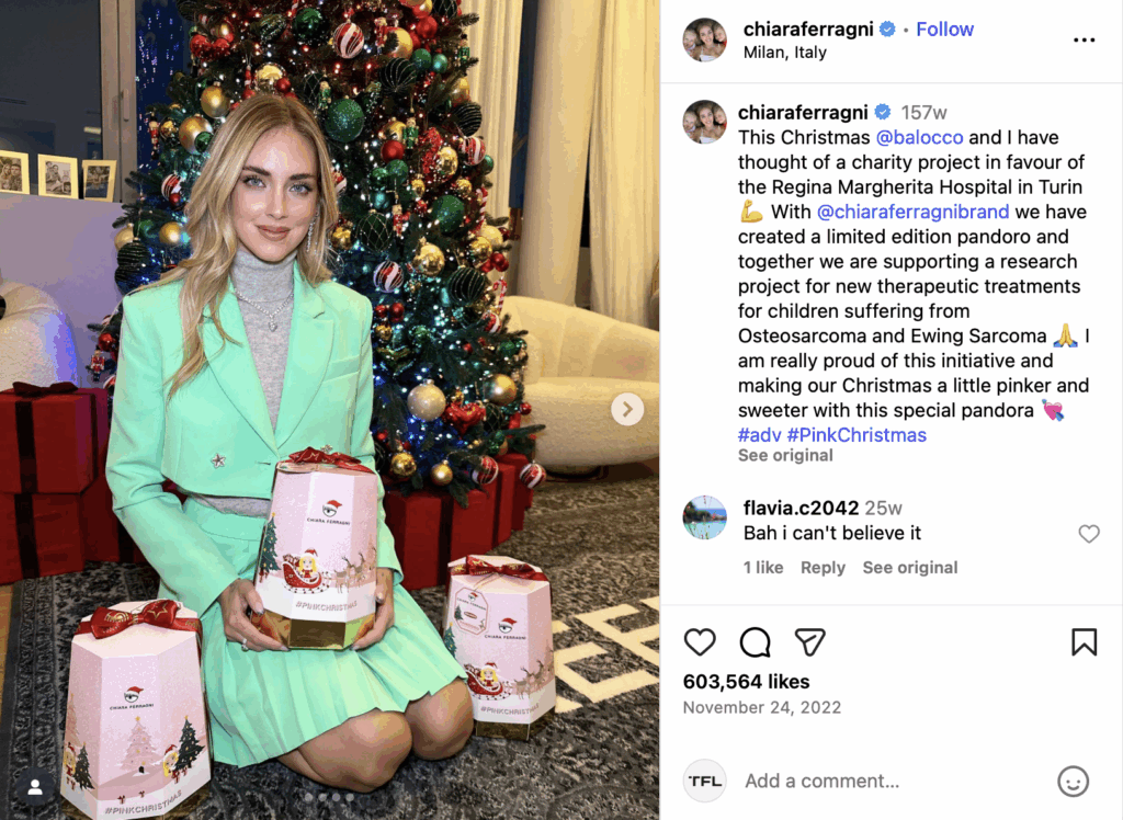 Chiara Ferragni holding pink packages